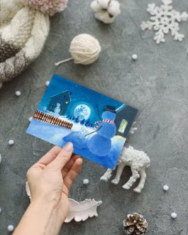 Saying Hello to the Neighbor Snowmann© Cards