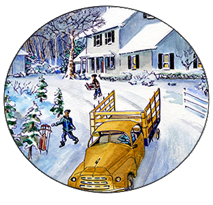 Sledding at Glen Aire Circle